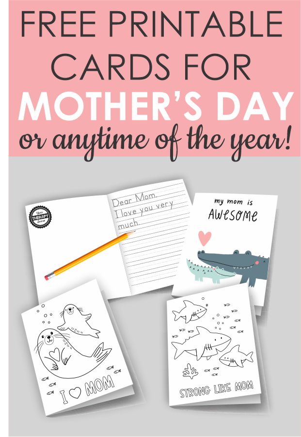 Check out this FREE printable packet of Mother's Day card ideas for kids at the bottom of the post from Your Therapy Source