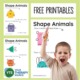 Practice drawing animals using shapes with this free printable packet. Don't forget to move like the animal when you are done!