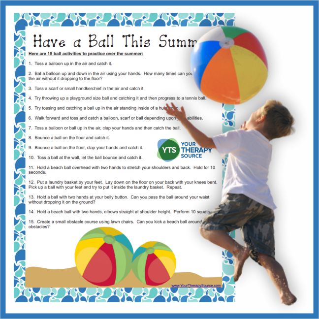 Here are a variety of beach ball games and activities you can play to encourage gross motor skills, coordination skills, and more!
