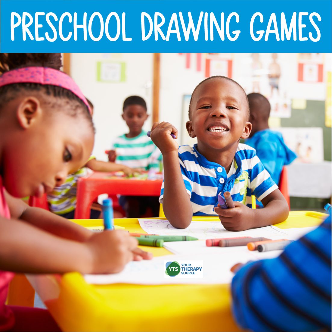 These preschool drawing games are fun and beneficial. There are ideas as to what to draw and how to help all preschoolers learn to draw