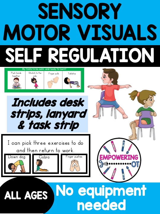 Sensory Motor Visuals for the Classroom and Home is a packet of visual aids that help children self-regulate their emotions and behavior.