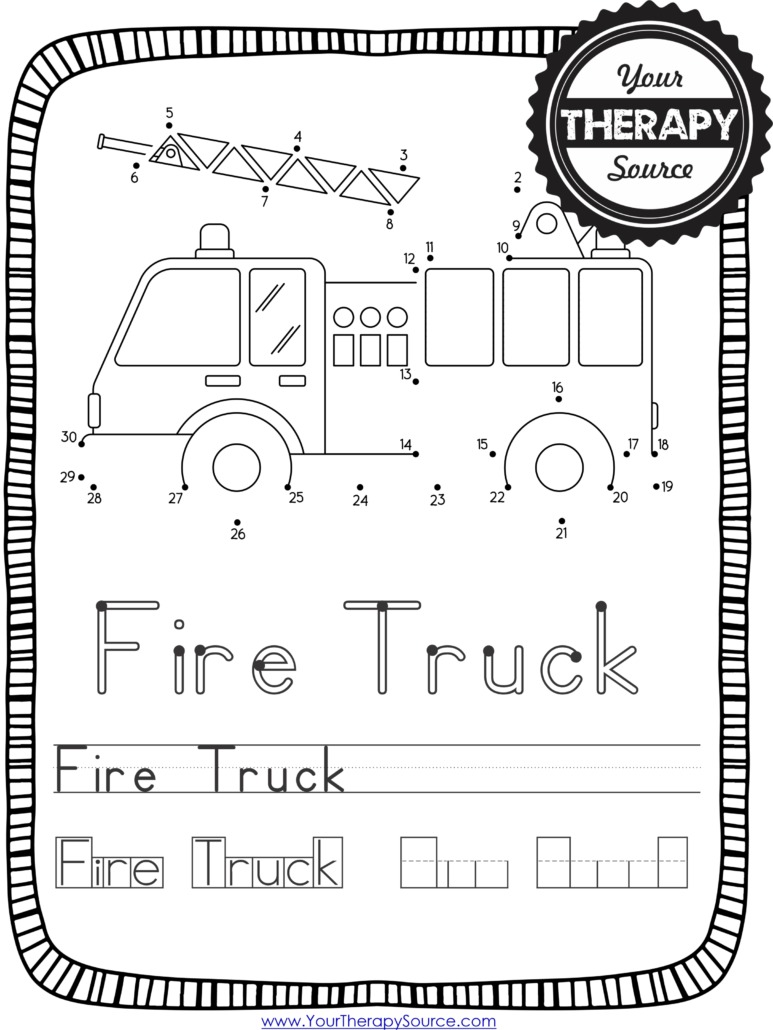 This Transportation Dot to Dot free PDF includes three fun visual motor challenges and handwriting practice! From Your Therapy Source