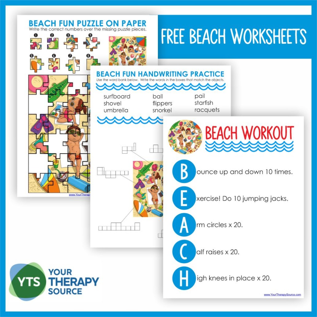 Check out these awesome FREE printable Beach Worksheets! Practice motor skills and handwriting with this FREE PDF packet.