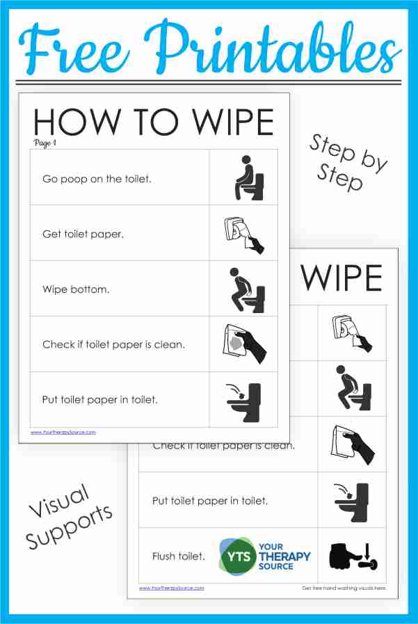 You can download the potty training and wiping visuals for free at the bottom of this blog post from Your Therapy Source.