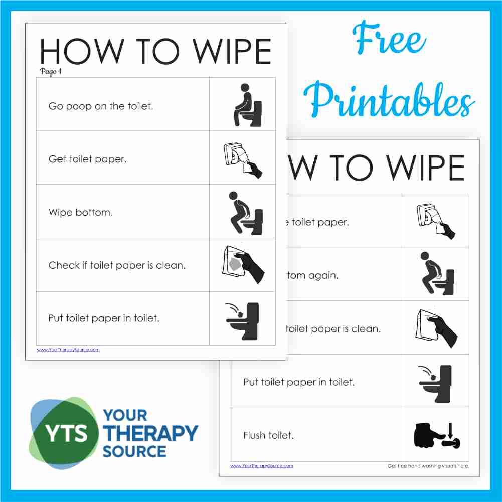 You can download the potty training and wiping visuals for free at the bottom of this blog post from Your Therapy Source.