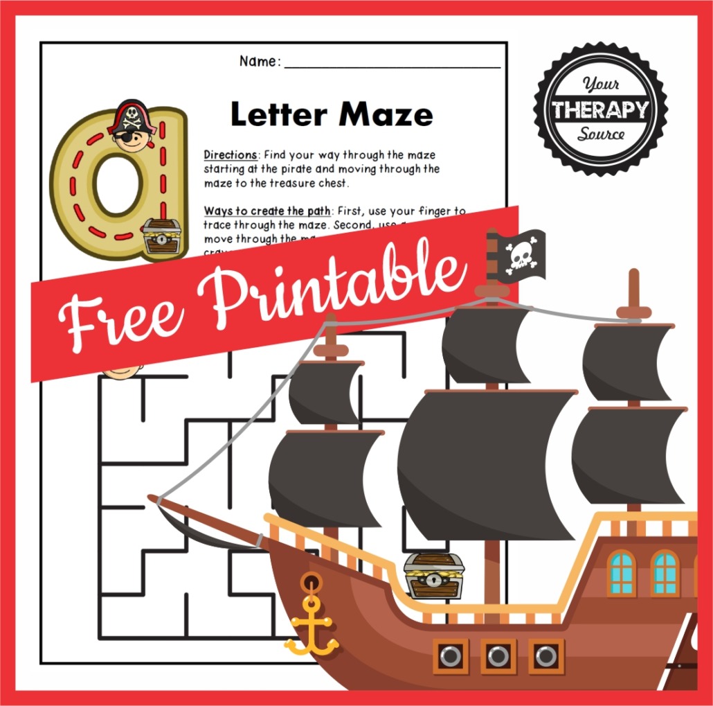 Pirate Tracing Worksheets PDF free 