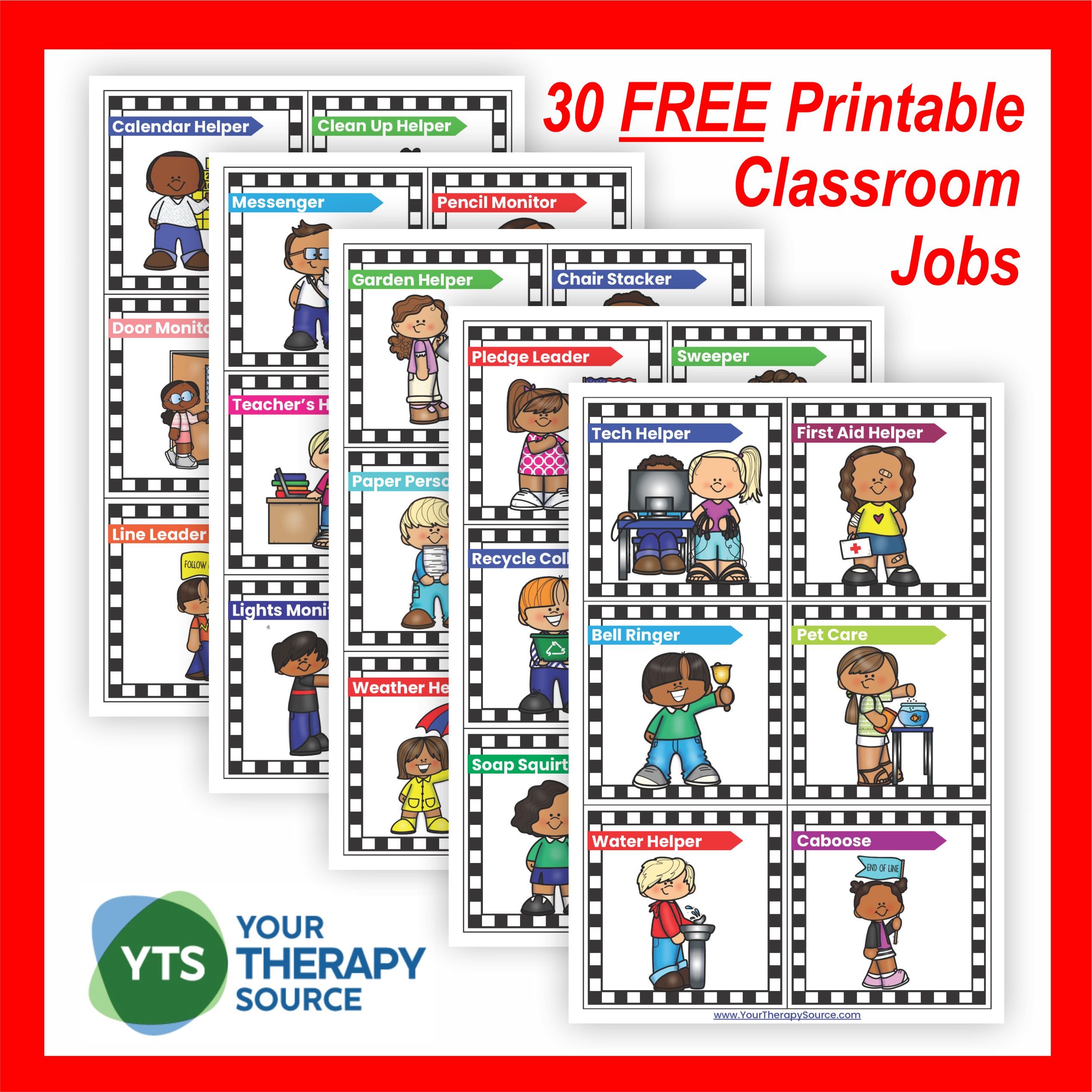 Classroom Job Ideas FREE printables