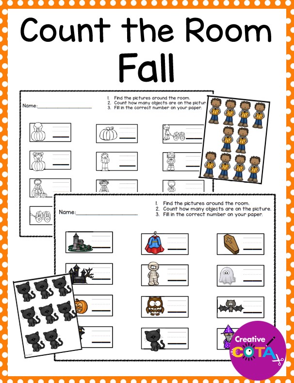 Created by a certified occupational therapy assistant, this Fall Count the Room packet is ready to go! Get your copy today.