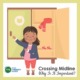 Crossing midline is important to develop because it helps in a child's brain development to get both sides of the brain and body working together