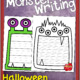 No prep Monster Writing Paper printables for handwriting practice that can be used as a Halloween alternative or with Halloween.