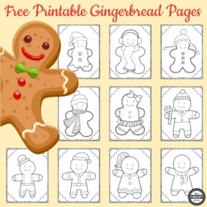 These 10 free gingerbread man coloring pages are perfect for the classroom or at home. Get your free copy from Your Therapy Source.