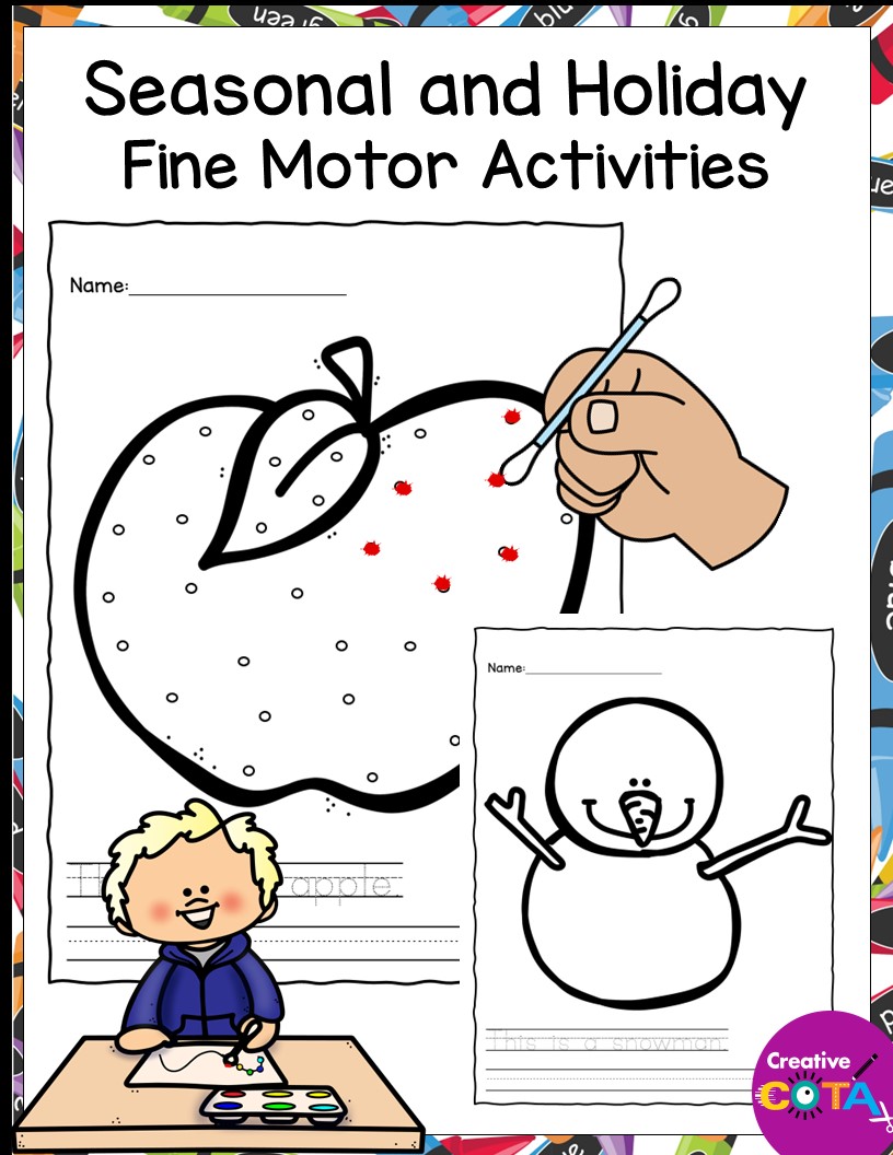 This Yearly Handwriting and Fine Motor Packet is ready to go to challenge your students' skills - great for monthly progress monitoring too!