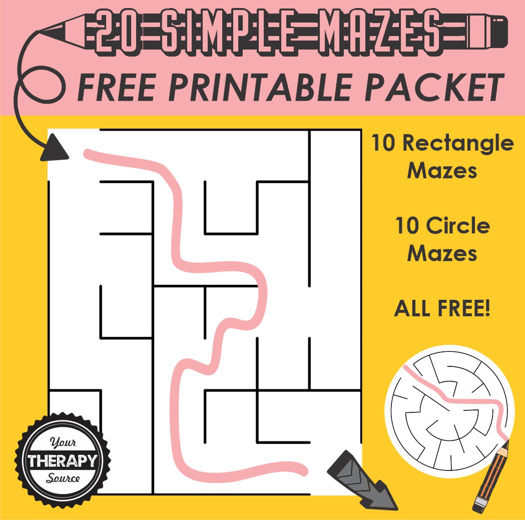 Are you in search of free printable simple mazes? You have come to the right place! This FREE PDF file includes 20 maze worksheets