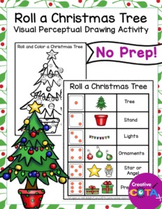 This Roll a Christmas Tree PDF is a great way to practice visual perceptual and fine motor skills, all while having some holiday fun!