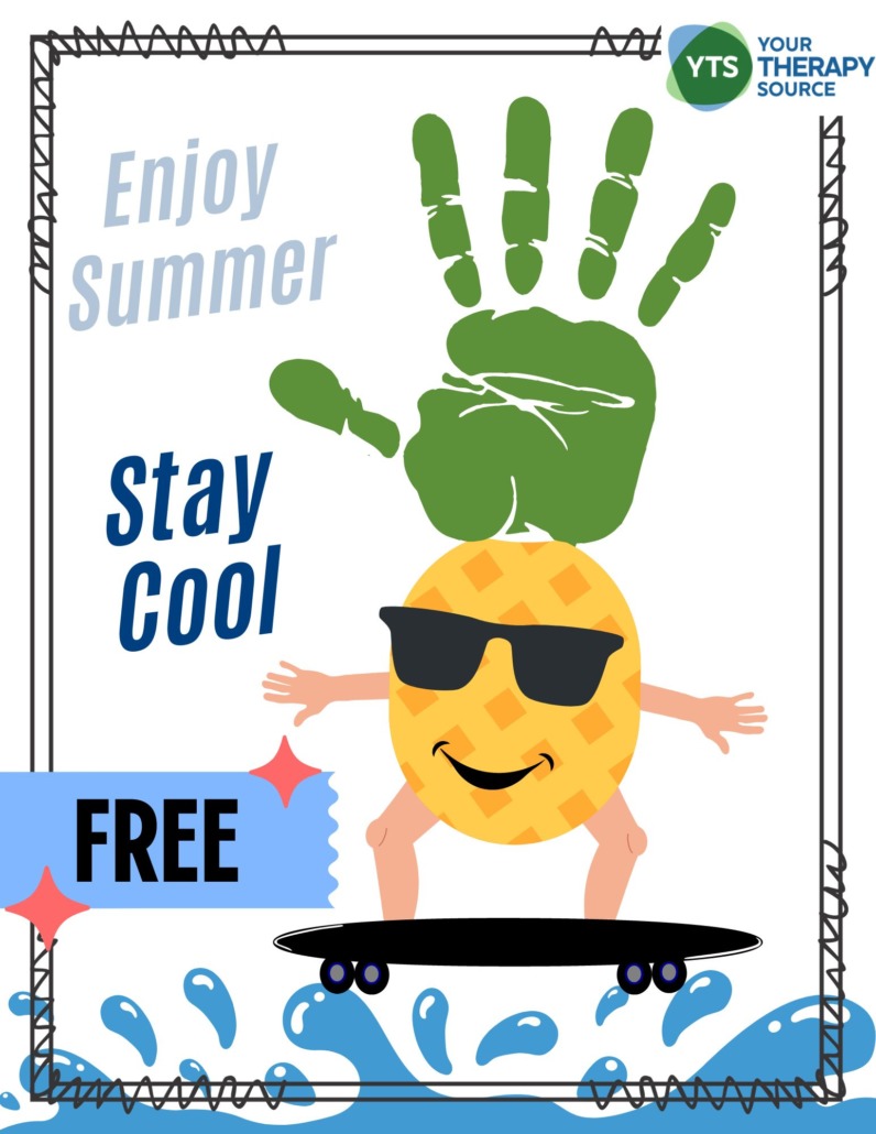 Handprint art pineapple craft free
