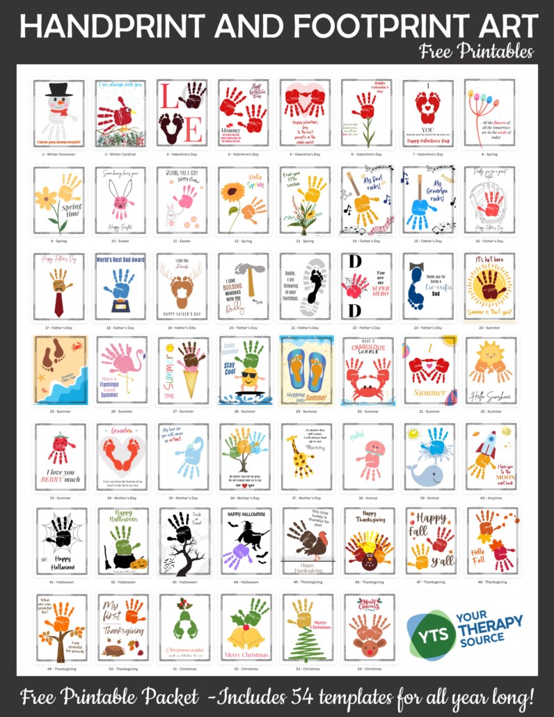 Handprint Art and Footprint Art free printables