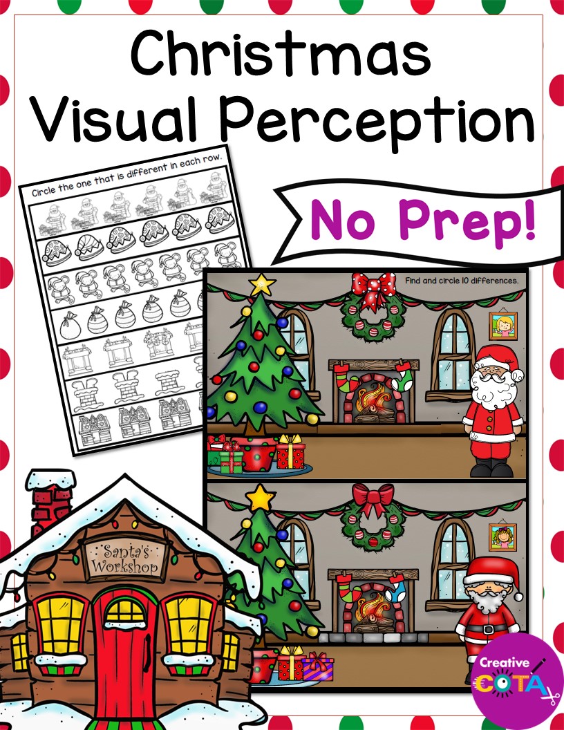 Christmas Spot the Difference pictures are great for small group, occupational therapy, and classroom early finishers.