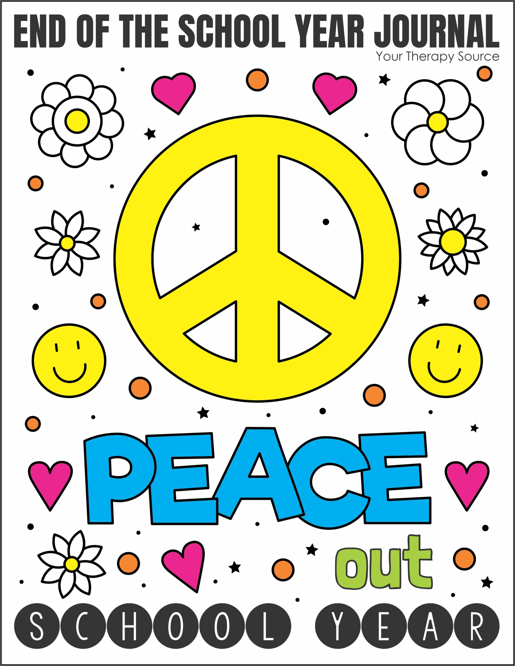 Peace Out End of School Year Journal