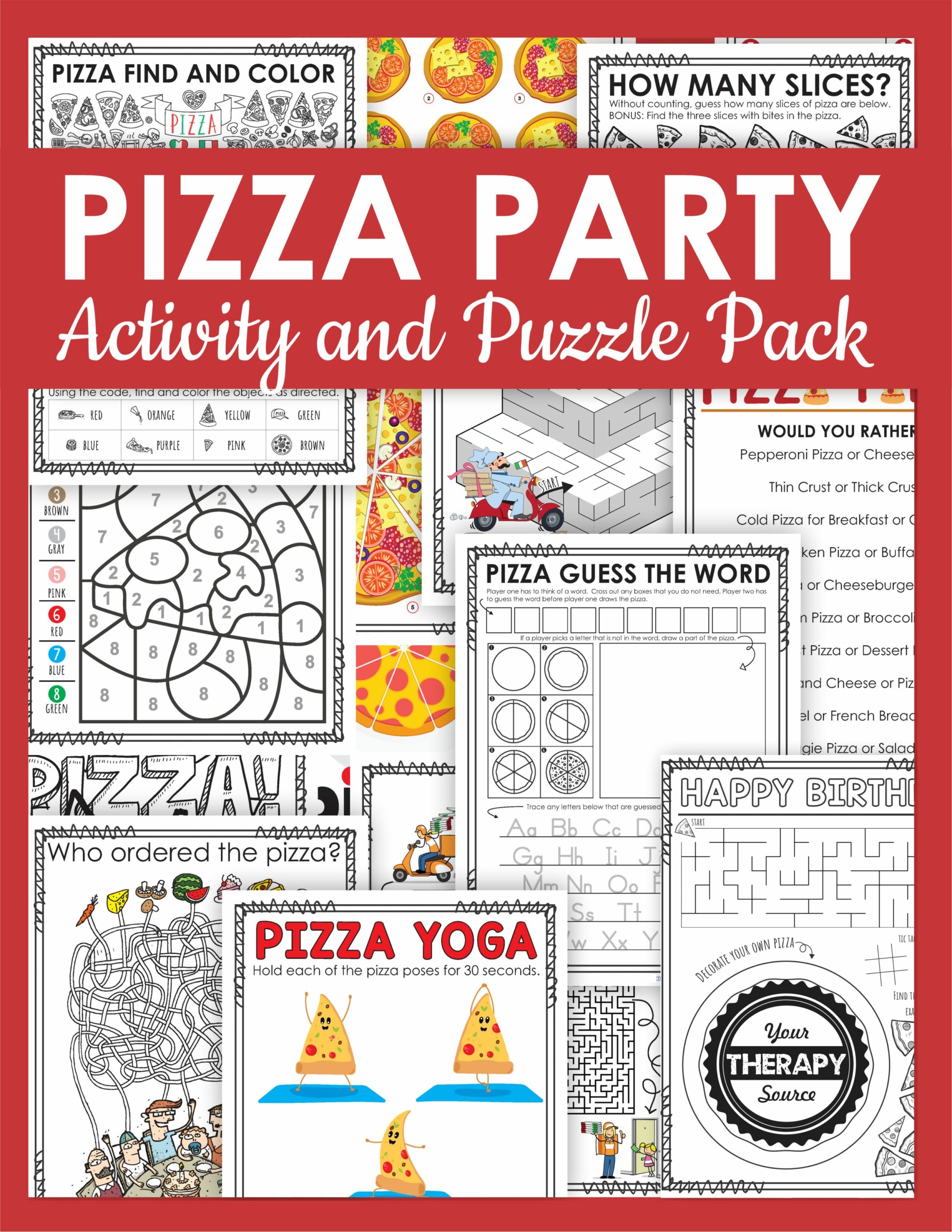 Pizza Activity Packet
