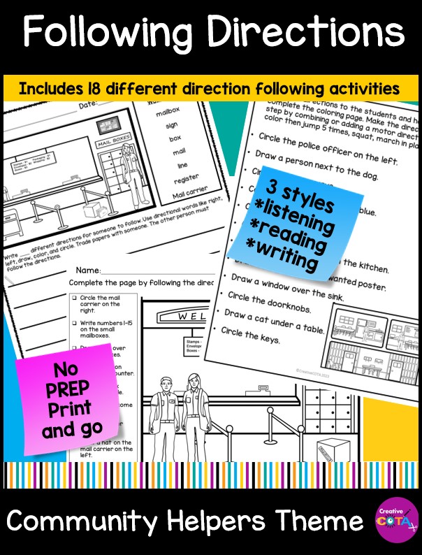 Community Helpers - Follow the Directions