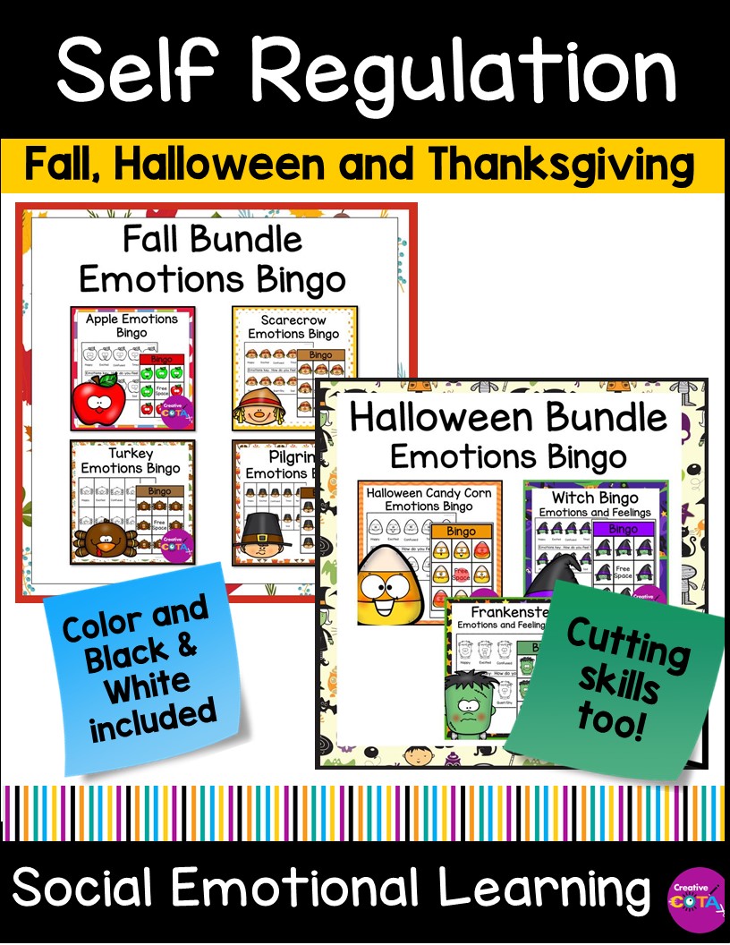 Fall Social Emotional Learning Emotions Bingo