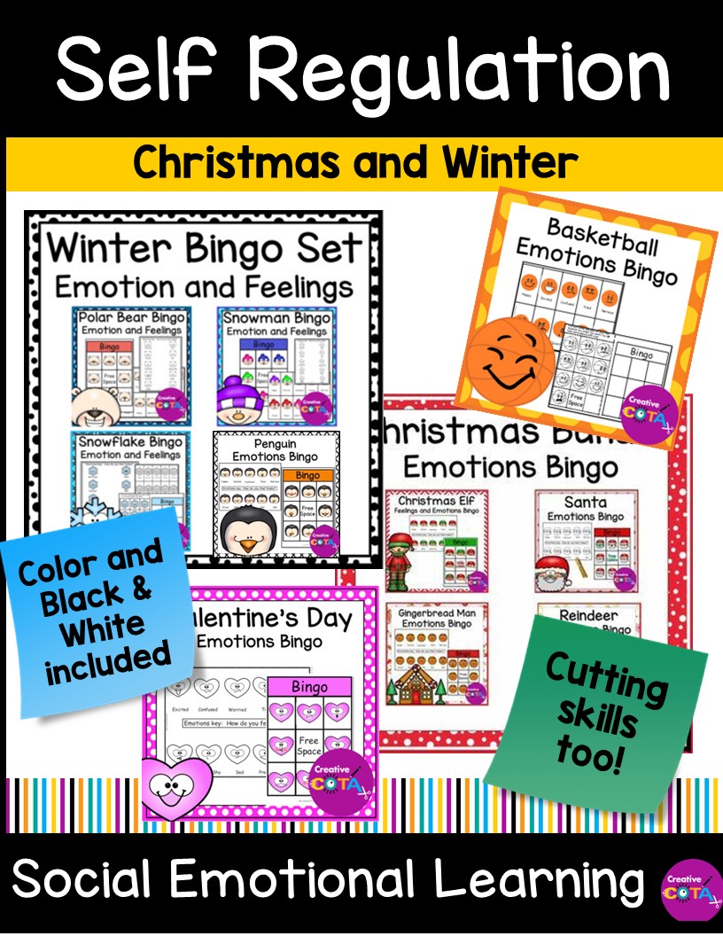 Winter and Christmas Emotions Bingo Games