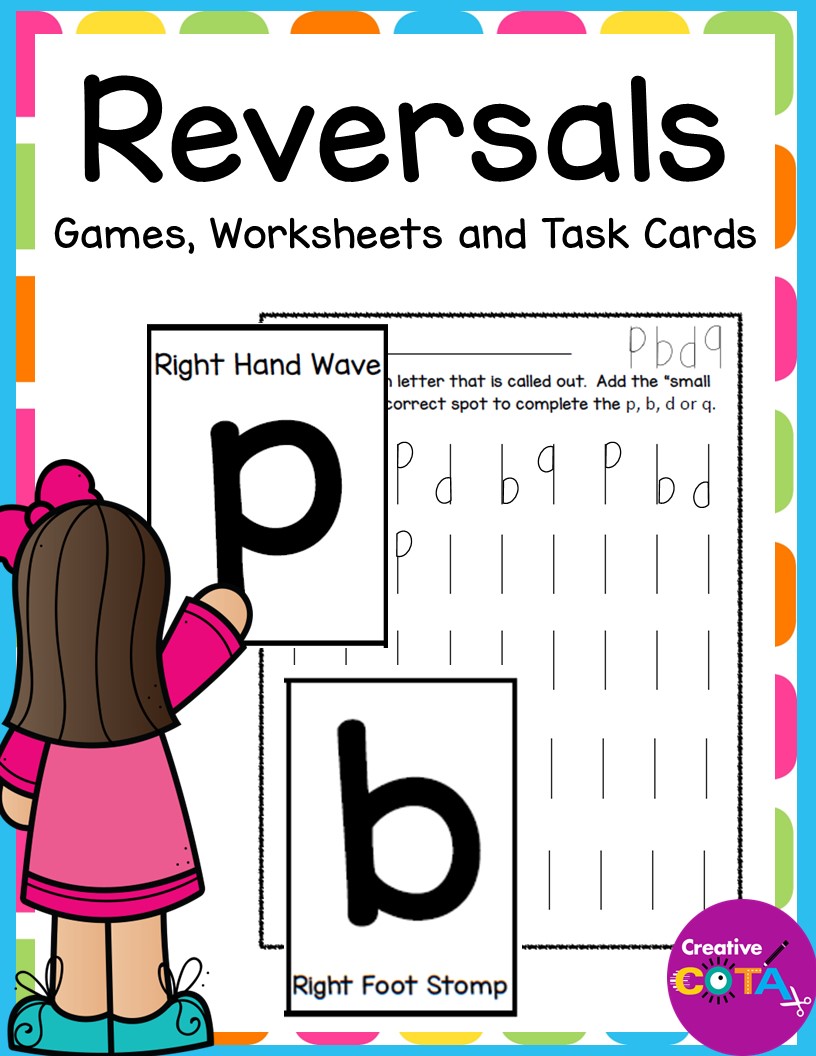 Letter Reversals Game, Worksheets and Task Cards