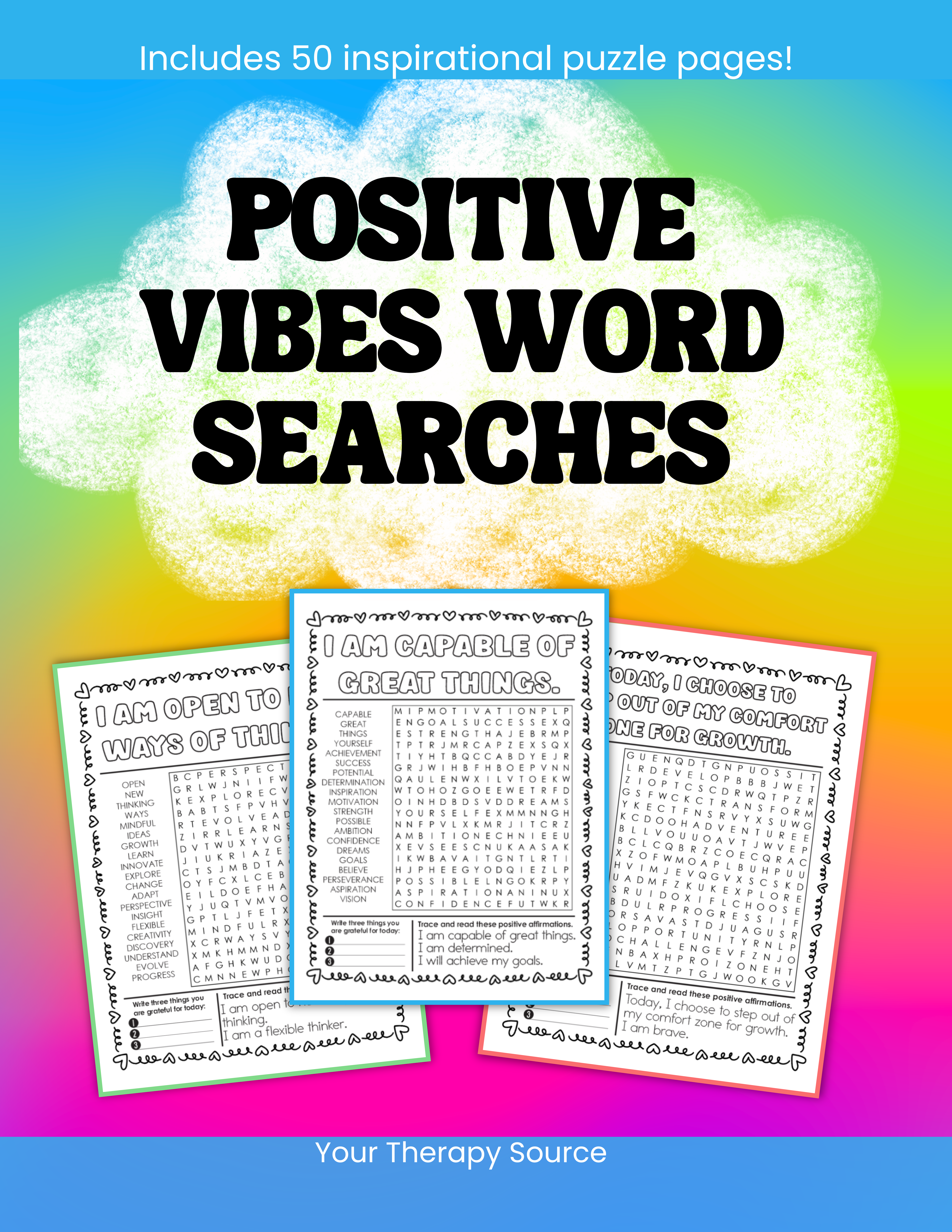 Positive Affirmation Word Search PDF
