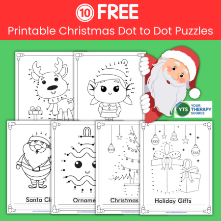 Christmas Dot to Dot Free Printables - Your Therapy Source