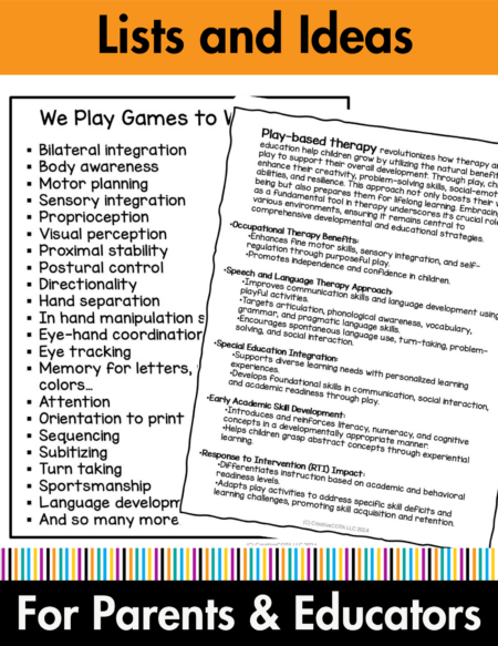Play Based Learning and Therapy Activity Lists  - Image 2