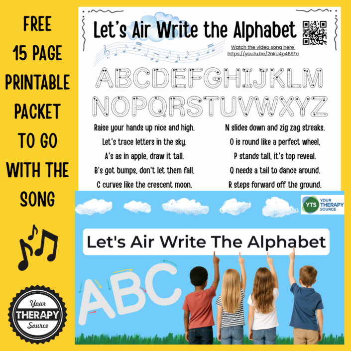 Air Write Letters Free Printable Packet - Your Therapy Source