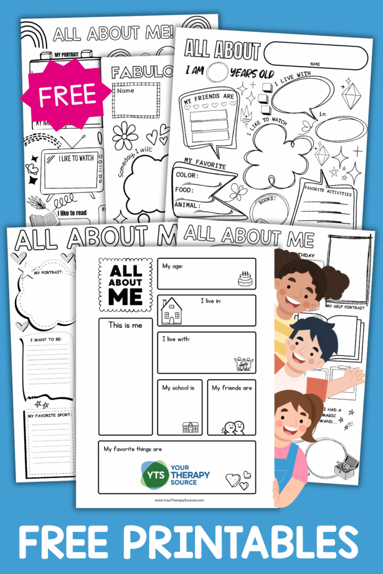 Free All About Me Worksheets - Your Therapy Source