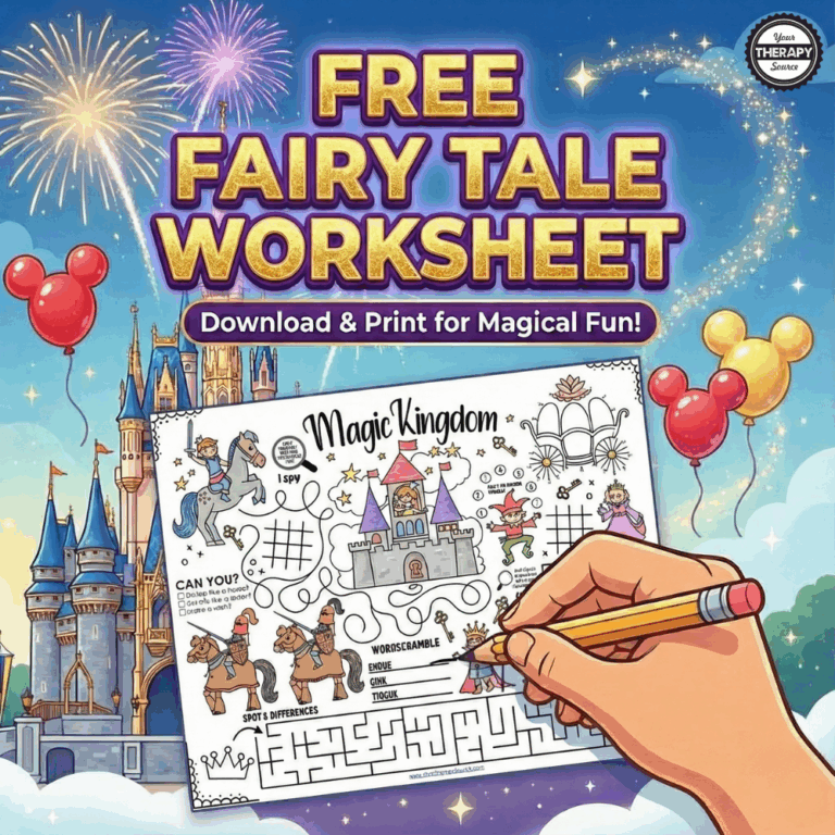Free Fairy Tale Worksheet - Your Therapy Source