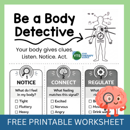 Be a Body Detective Interoception Worksheet - Free - Your Therapy Source