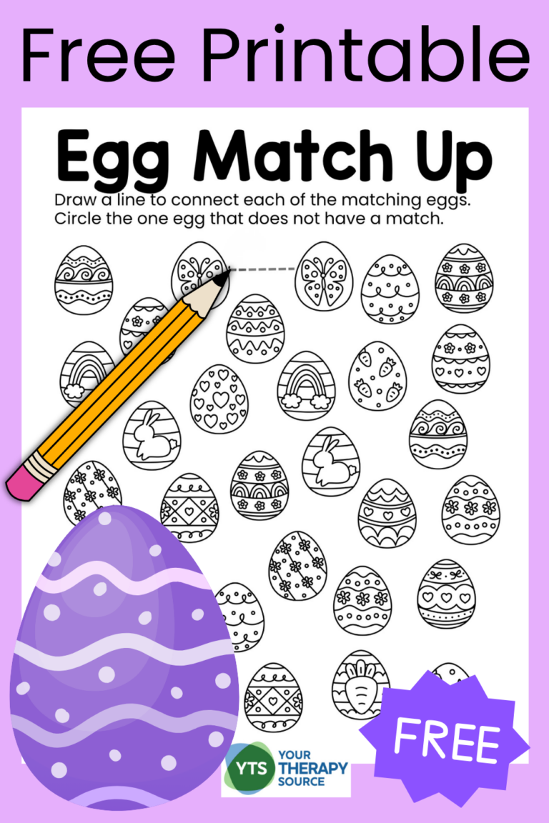 Free Egg Printable Match-Up - Your Therapy Source