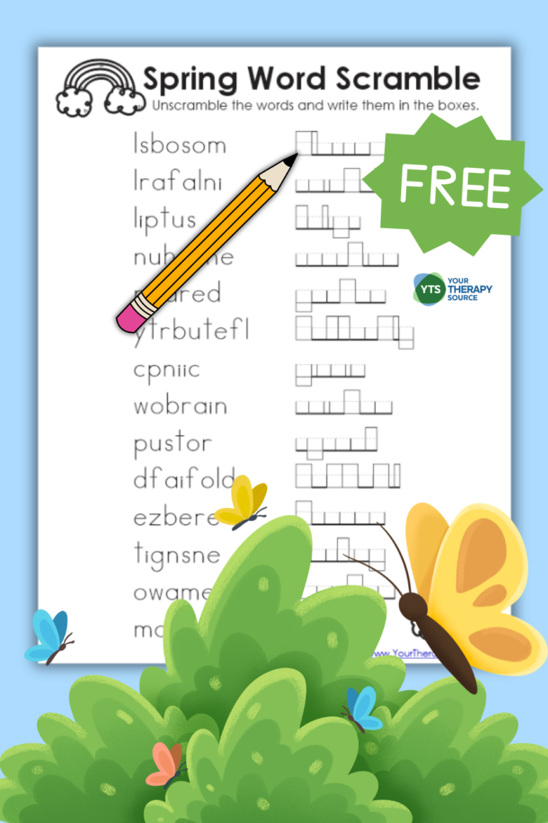 Free Printable Spring Word Scramble - Your Therapy Source