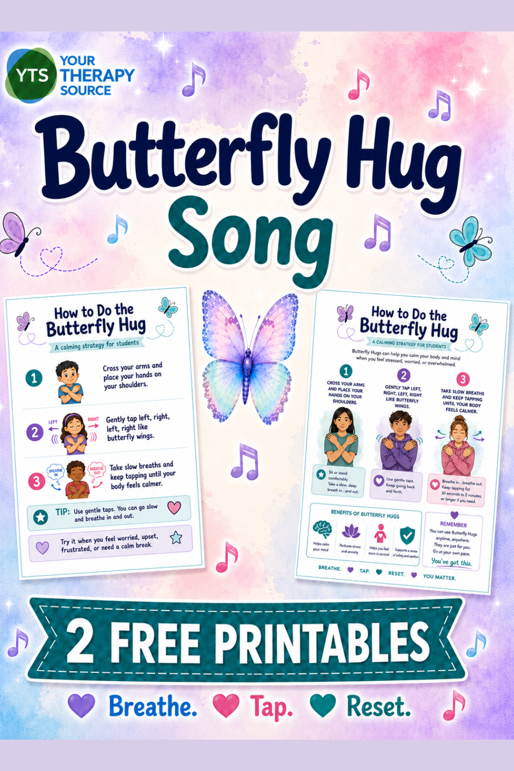 Butterfly Hug Free Printables + Song - Your Therapy Source