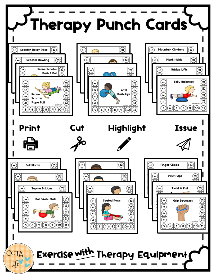 Therapy Exercise Punch Cards | OT & PT Home Exercise Program - Image 2